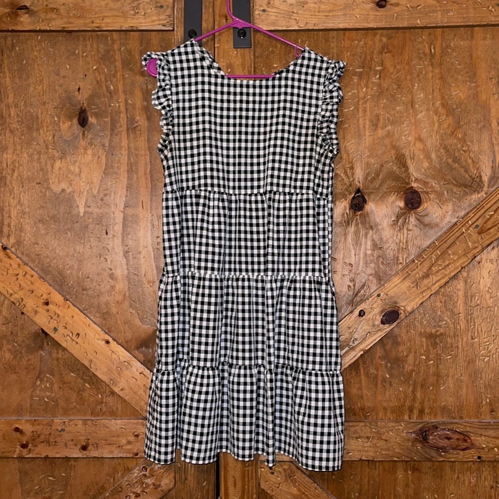 Black and white gingham dress size medium